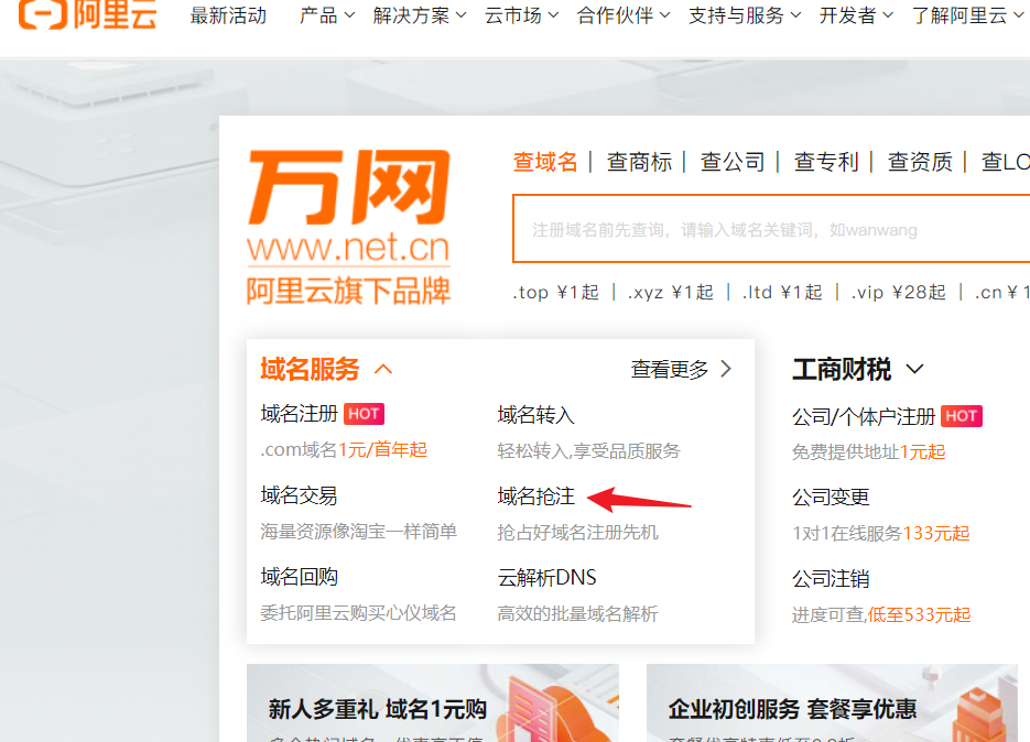 如何查看阿里云万网域名抢注预定的人数?