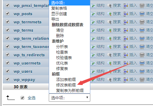 WordPress数据库表前缀如何修改？WP数据库表前缀修改教程