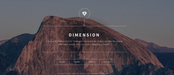 简洁漂亮的html5网站模板DIMENSION 可用作备案的网页