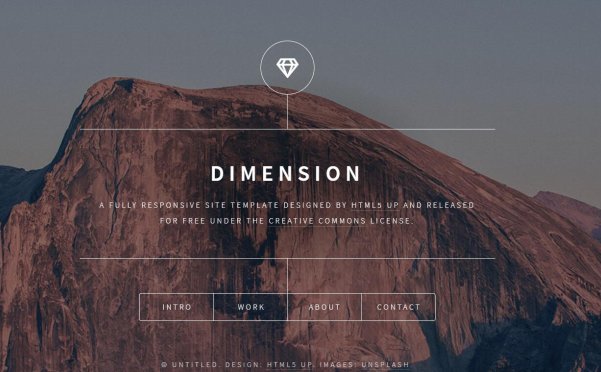 简洁漂亮的html5网站模板DIMENSION 可用作备案的网页