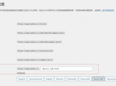 wordpress主题设置固定链接？