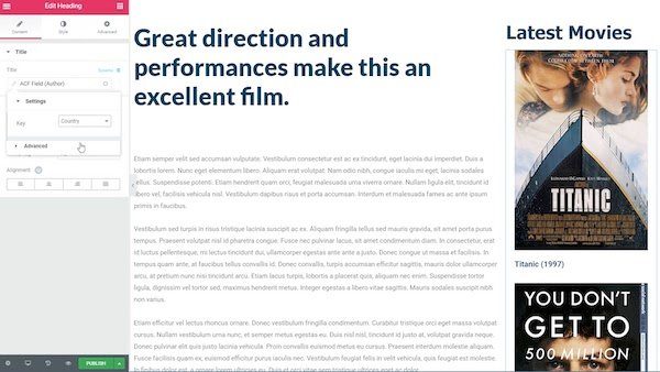 Elementor Pro插件如何调用ACF自定义字段?