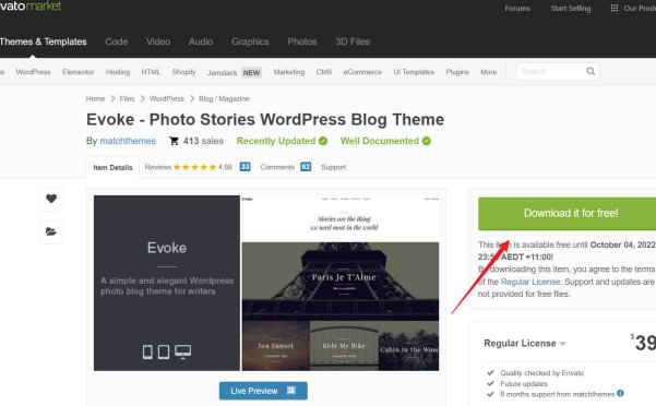 Themeforest每月限免主题