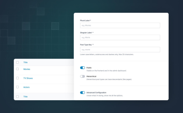 ACF 6.1 Beta 1 发布,引入了CPT的功能