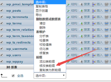 WordPress数据库表前缀如何修改?WP数据库表前缀修改教程