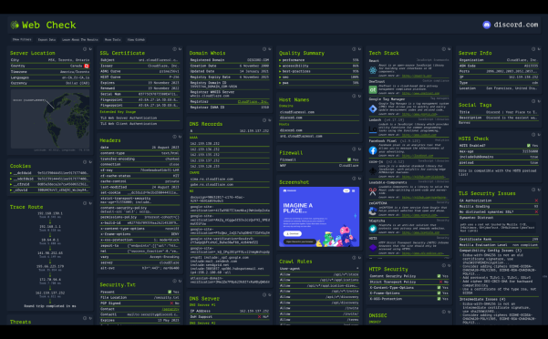 分享个网页检测工具源码：web check