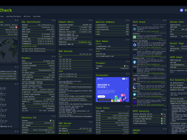 分享个网页检测工具源码:web check