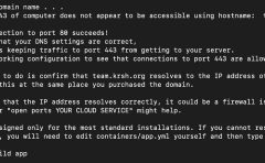 Discourse 安装时提示: WARNING: Port 443 of computer does not appear to be accessible using hostname
